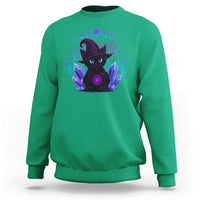 Witchy Black Cat Sweatshirt Funny Spellcasting Pastel Goth Aesthetic - Wonder Print Shop