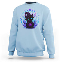 Witchy Black Cat Sweatshirt Funny Spellcasting Pastel Goth Aesthetic - Wonder Print Shop