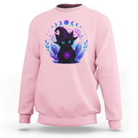 Witchy Black Cat Sweatshirt Funny Spellcasting Pastel Goth Aesthetic - Wonder Print Shop
