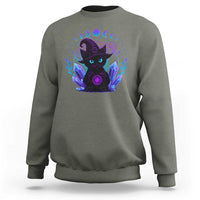 Witchy Black Cat Sweatshirt Funny Spellcasting Pastel Goth Aesthetic - Wonder Print Shop