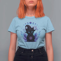 Witchy Black Cat T Shirt For Women Funny Spellcasting Pastel Goth Aesthetic - Wonder Print Shop