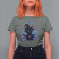 Witchy Black Cat T Shirt For Women Funny Spellcasting Pastel Goth Aesthetic - Wonder Print Shop