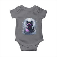 Witchy Black Cat Baby Onesie Brewing Magic Funny Pastel Goth Art - Wonder Print Shop