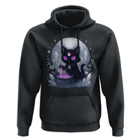 Witchy Black Cat Hoodie Brewing Magic Funny Pastel Goth Art - Wonder Print Shop