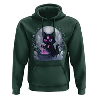 Witchy Black Cat Hoodie Brewing Magic Funny Pastel Goth Art - Wonder Print Shop