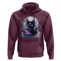 Witchy Black Cat Hoodie Brewing Magic Funny Pastel Goth Art - Wonder Print Shop