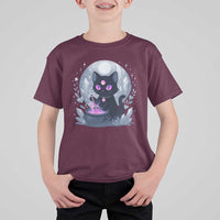 Witchy Black Cat T Shirt For Kid Brewing Magic Funny Pastel Goth Art - Wonder Print Shop