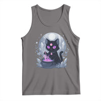 Witchy Black Cat Tank Top Brewing Magic Funny Pastel Goth Art - Wonder Print Shop