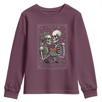 Love Is All You Need Youth Sweatshirt Skeleton Lovers Funny Halloween Tarot - Wonder Print Shop