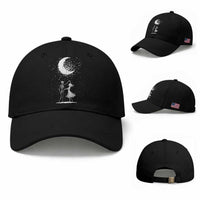 Skeleton Lover Dancing Under The Moon Dark Romantic Art Baseball Cap