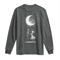 Skeleton Lover Dancing Under The Moon Dark Romantic Art Long Sleeve Shirt - Wonder Print Shop