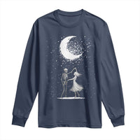 Skeleton Lover Dancing Under The Moon Dark Romantic Art Long Sleeve Shirt - Wonder Print Shop