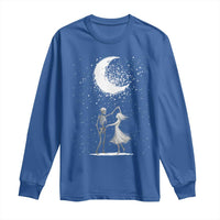 Skeleton Lover Dancing Under The Moon Dark Romantic Art Long Sleeve Shirt - Wonder Print Shop