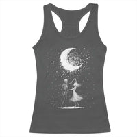 Skeleton Lover Dancing Under The Moon Dark Romantic Art Racerback Tank Top - Wonder Print Shop