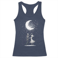 Skeleton Lover Dancing Under The Moon Dark Romantic Art Racerback Tank Top - Wonder Print Shop