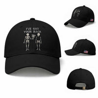 Funny Skeleton Baseball Cap I Have Got Your Back Bone Pun