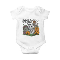 Funny Halloween Skeleton Baby Onesie Have A Spooky Day - Wonder Print Shop