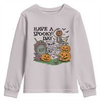 Funny Halloween Skeleton Youth Sweatshirt Have A Spooky Day - Wonder Print Shop
