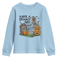 Funny Halloween Skeleton Youth Sweatshirt Have A Spooky Day - Wonder Print Shop