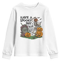 Funny Halloween Skeleton Youth Sweatshirt Have A Spooky Day - Wonder Print Shop