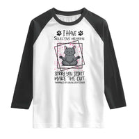 Funny Cat Raglan Shirt I Have Selective Hearing - Wonder Print Shop