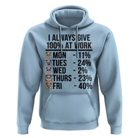 I Always Give 100% At Work Hoodie Funny Panda Office Mood - Wonder Print Shop