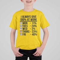 I Always Give 100% At Work T Shirt For Kid Funny Panda Office Mood - Wonder Print Shop