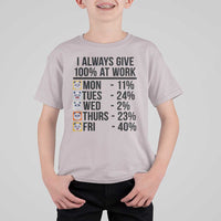 I Always Give 100% At Work T Shirt For Kid Funny Panda Office Mood - Wonder Print Shop
