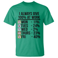 I Always Give 100% At Work T Shirt Funny Panda Office Mood - Wonder Print Shop