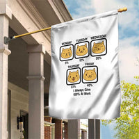 Funny Cat Office Mood Garden Flag I Always Give 100% At Work Quote - Wonder Print Shop
