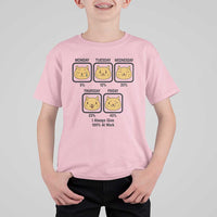 Funny Cat Office Mood T Shirt For Kid I Always Give 100% At Work Quote - Wonder Print Shop