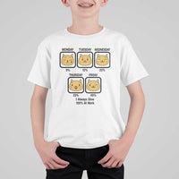Funny Cat Office Mood T Shirt For Kid I Always Give 100% At Work Quote - Wonder Print Shop