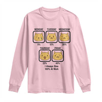 Funny Cat Office Mood Long Sleeve Shirt I Always Give 100% At Work Quote - Wonder Print Shop