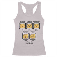 Funny Cat Office Mood Racerback Tank Top I Always Give 100% At Work Quote - Wonder Print Shop