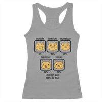 Funny Cat Office Mood Racerback Tank Top I Always Give 100% At Work Quote - Wonder Print Shop