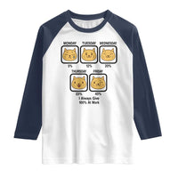 Funny Cat Office Mood Raglan Shirt I Always Give 100% At Work Quote - Wonder Print Shop