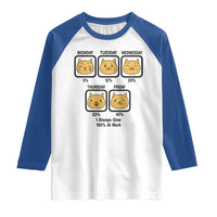 Funny Cat Office Mood Raglan Shirt I Always Give 100% At Work Quote - Wonder Print Shop