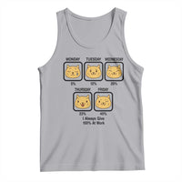 Funny Cat Office Mood Tank Top I Always Give 100% At Work Quote - Wonder Print Shop