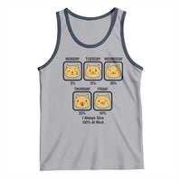 Funny Cat Office Mood Tank Top I Always Give 100% At Work Quote - Wonder Print Shop