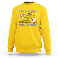 Sarcastic Cat Lover Sweatshirt I Always Give 100% At Work Office Humor - Wonder Print Shop