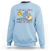 Sarcastic Cat Lover Sweatshirt I Always Give 100% At Work Office Humor - Wonder Print Shop