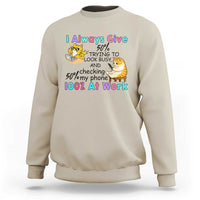 Sarcastic Cat Lover Sweatshirt I Always Give 100% At Work Office Humor - Wonder Print Shop