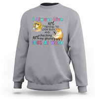 Sarcastic Cat Lover Sweatshirt I Always Give 100% At Work Office Humor - Wonder Print Shop