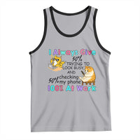 Sarcastic Cat Lover Tank Top I Always Give 100% At Work Office Humor - Wonder Print Shop
