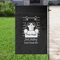 Funny Black Cat Quote Garden Flag Free Hugs Just Kidding Do Not Touch Me - Wonder Print Shop