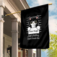 Funny Black Cat Quote Garden Flag Free Hugs Just Kidding Do Not Touch Me - Wonder Print Shop