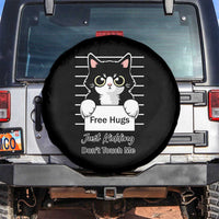 Funny Black Cat Quote Spare Tire Cover Free Hugs Just Kidding Do Not Touch Me - Wonder Print Shop