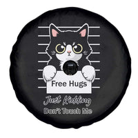 Funny Black Cat Quote Spare Tire Cover Free Hugs Just Kidding Do Not Touch Me - Wonder Print Shop