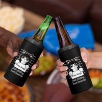 Funny Black Cat Quote 4 in 1 Can Cooler Tumbler Free Hugs Just Kidding Do Not Touch Me