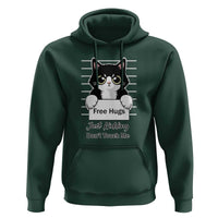 Funny Black Cat Quote Hoodie Free Hugs Just Kidding Do Not Touch Me - Wonder Print Shop